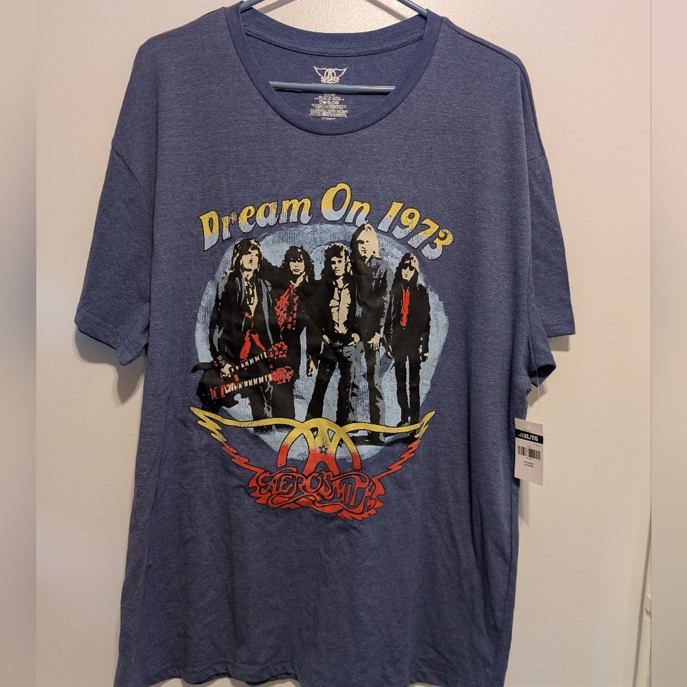 Blue Graphic T-Shirt for Men Aerosmith